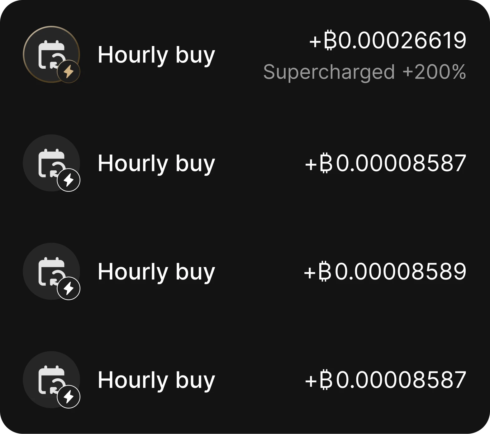 River's recurring Bitcoin purchase interface